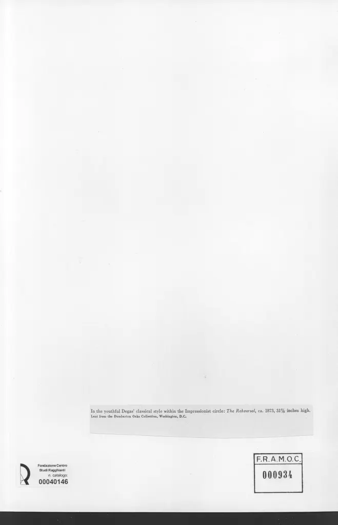 Anonimo , Degas, Edgar - sec. XIX - The Rehearsal , retro