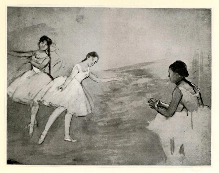 Anonimo , Degas, Edgar - sec. XIX - Le ballet - Trois danseuses (Leçon de danse) , fronte