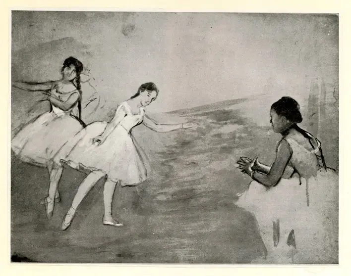 Degas, Edgar , Le ballet. Trois danseuses (Le&ccedil;on de danse)