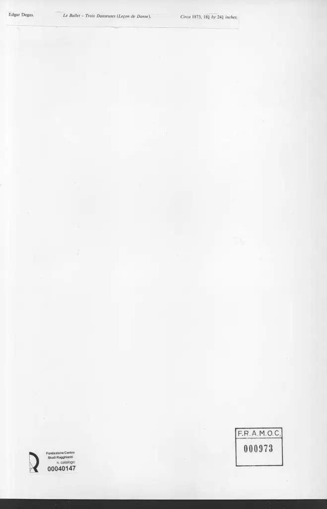 Anonimo , Degas, Edgar - sec. XIX - Le ballet - Trois danseuses (Le&ccedil;on de danse) , retro