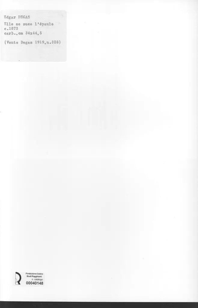 Anonimo , Degas, Edgar - sec. XIX - Elle se suce l'&eacute;paule , retro