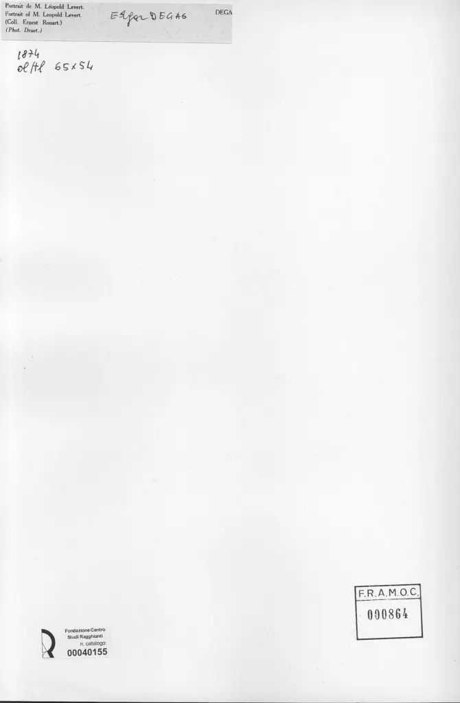 Druet , Degas, Edgar - sec. XIX - Portrait de M. Léopold Levert , retro