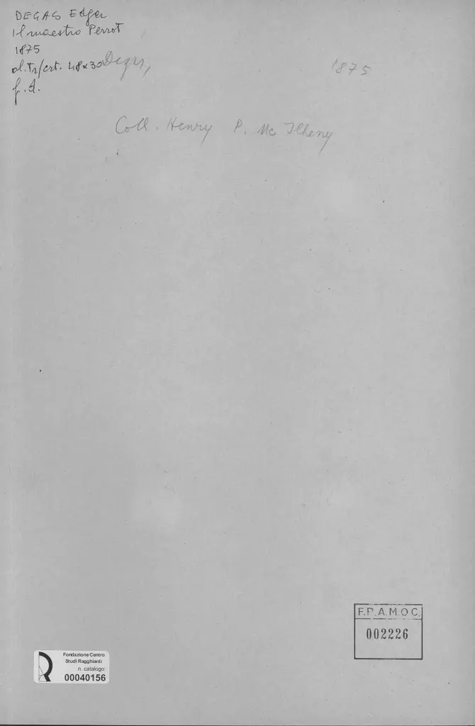 Anonimo , Degas, Edgar - sec. XIX - Il maestro Perrot , retro