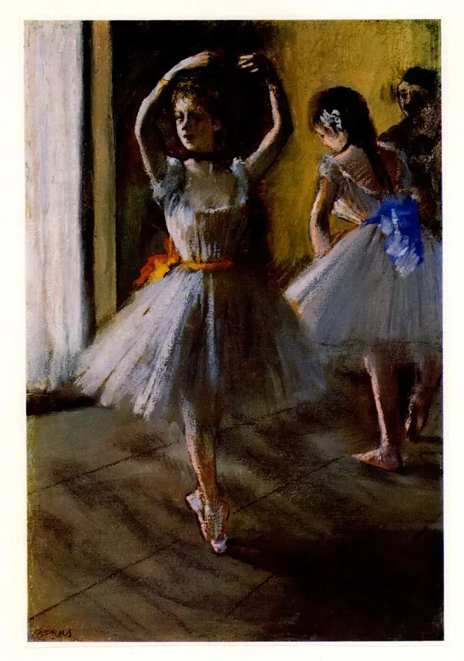 Anonimo , Degas, Edgar - sec. XIX - Deux danseuses au Foyer (L'École de danse) , fronte