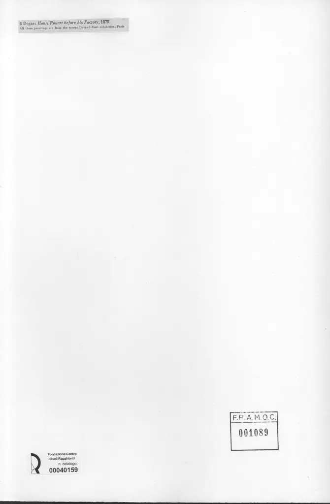 Anonimo , Degas, Edgar - sec. XIX - Henri Rouart before his Factory , retro