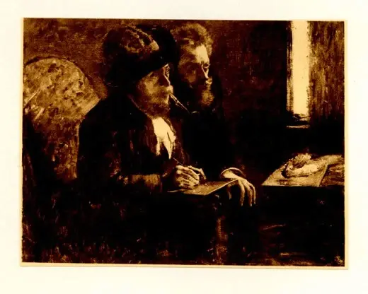 Anonimo , Degas, Edgar - sec. XIX - Portrait de M. Desboutin et du V.te Lepic , fronte