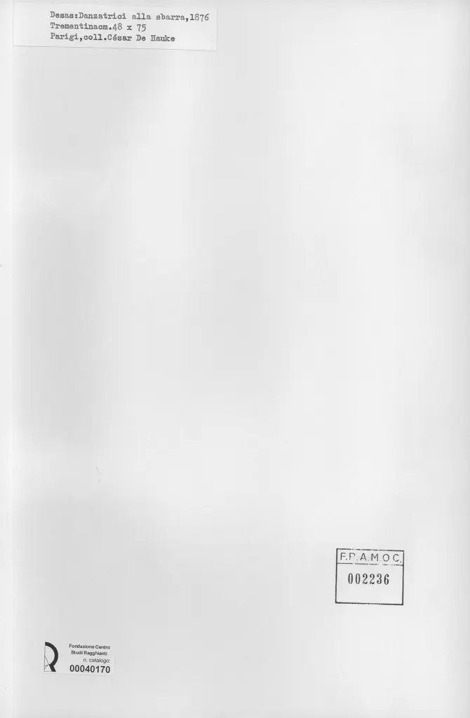 Anonimo , Degas, Edgar - sec. XIX - Danzatrici alla sbarra , retro