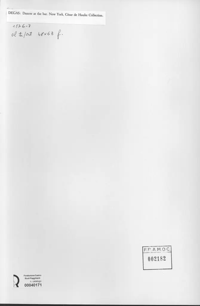 Anonimo , Degas, Edgar - sec. XIX - Dancer at the bar , retro