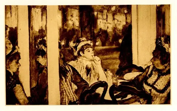 Anonimo , Degas, Edgar - sec. XIX - Un caf&eacute; Boulevard Montmartre , fronte