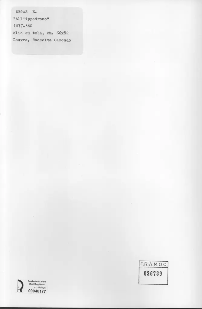 Anonimo , Degas, Edgar - sec. XIX - All'ippodromo , retro