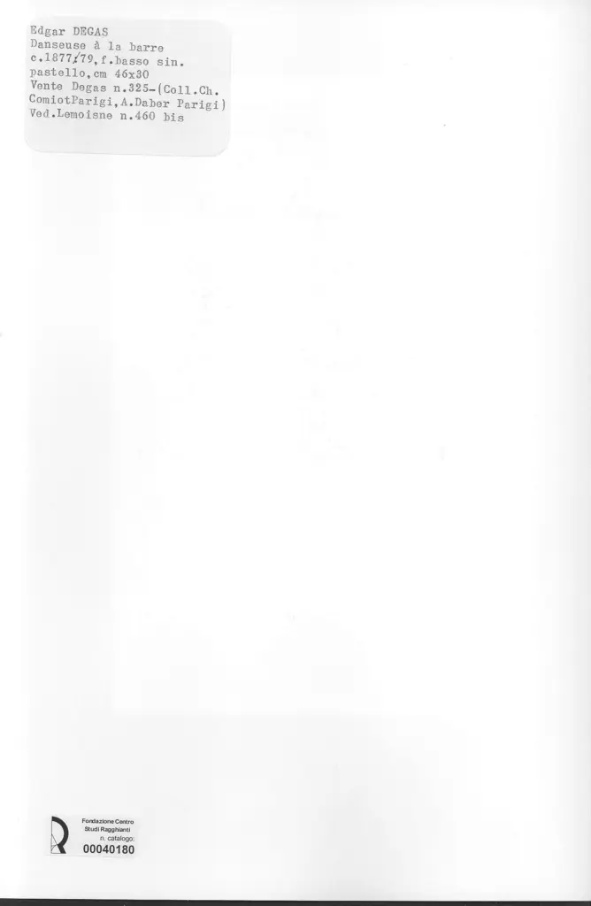 Anonimo , Degas, Edgar - sec. XIX - Danseuse &agrave; la barre , retro