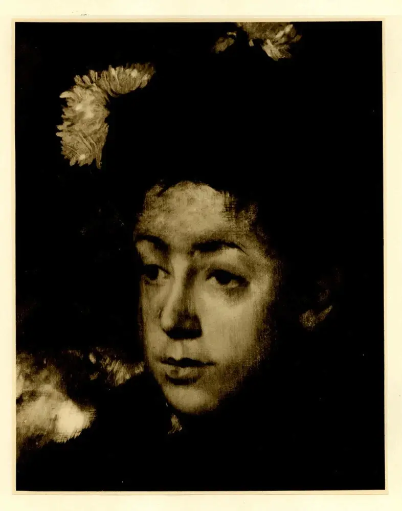 Anonimo , Degas, Edgar - sec. XIX - Femme en noir - Mademoiselle Malo (particolare) , fronte