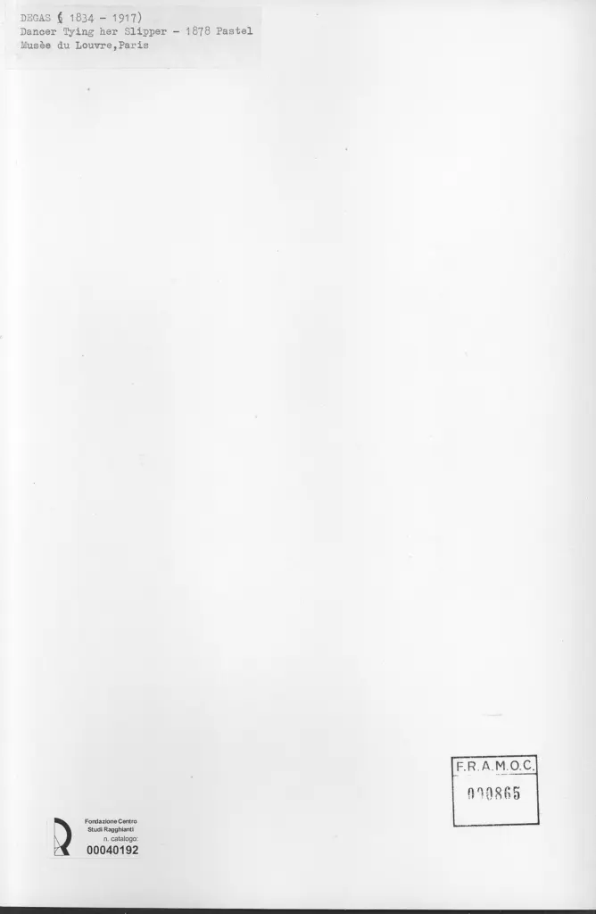 Anonimo , Degas, Edgar - sec. XIX - Dancer tying her slipper , retro