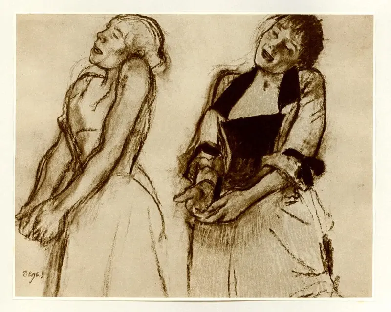 Anonimo , Degas, Edgar - sec. XIX - Two caf&eacute;-concert singers , fronte