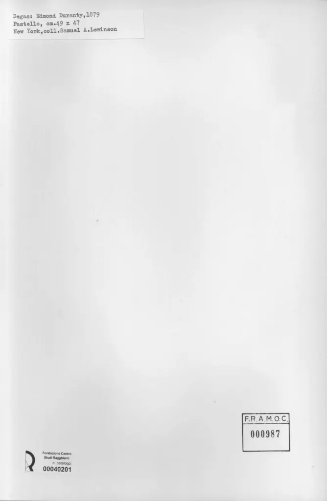 Anonimo , Degas, Edgar - sec. XIX - Edmond Duranty , retro