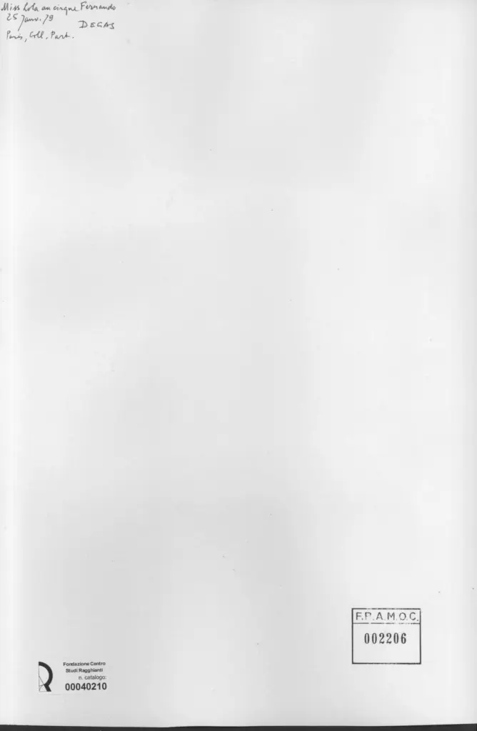 Anonimo , Degas, Edgar - sec. XX - Miss Lola au Cirque Fernando , retro