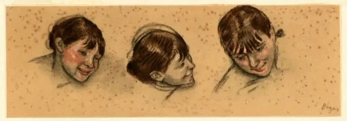 Anonimo , Degas, Edgar - sec. XIX - Trois t&ecirc;tes danseuses , fronte