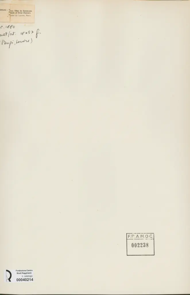 Anonimo , Degas, Edgar - sec. XIX - Trois t&ecirc;tes danseuses , retro
