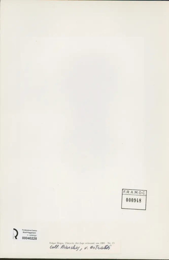 Anonimo , Degas, Edgar - sec. XIX - T&auml;nzerin, ihre Loge verlassend , retro