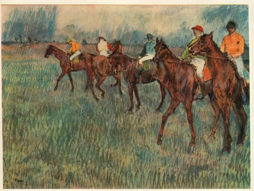 Anonimo , Degas, Edgar - sec. XIX - Course sous la pluie , fronte