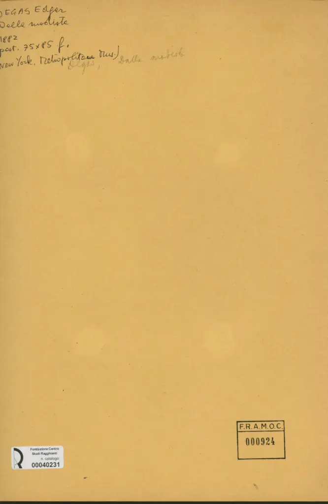 Anonimo , Degas, Edgar - sec. XIX - Dalla modista , retro