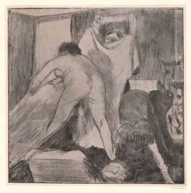 Anonimo , Degas, Edgar - sec. XIX - Nach dem Baden , fronte