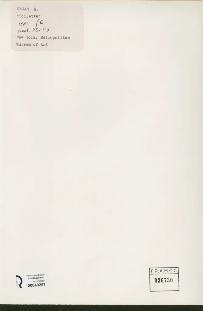 Anonimo , Degas, Edgar - sec. XIX - Toilette , retro
