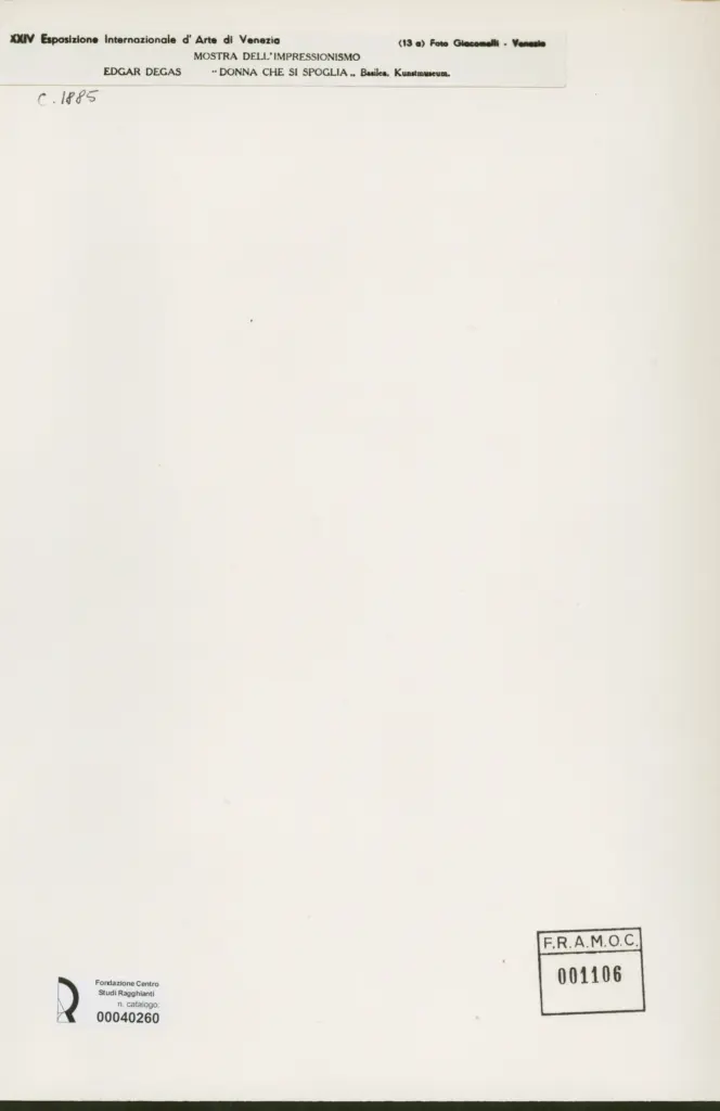 Giacomelli , Degas, Edgar - sec. XIX , retro