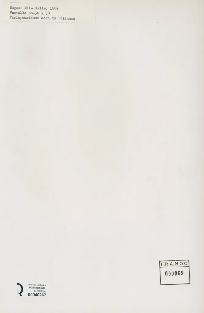 Anonimo , Degas, Edgar - sec. XIX - M.lle Salle , retro