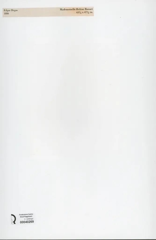 Anonimo , Degas, Edgar - sec. XIX - Mademoiselle H&eacute;l&egrave;ne Rouart , retro
