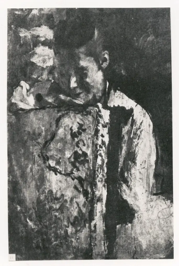 Druet, E. , Degas, Edgar - sec. XIX - Femme assise de 3/4, la main droit appuy&eacute;e au dossier d'un fauteuil