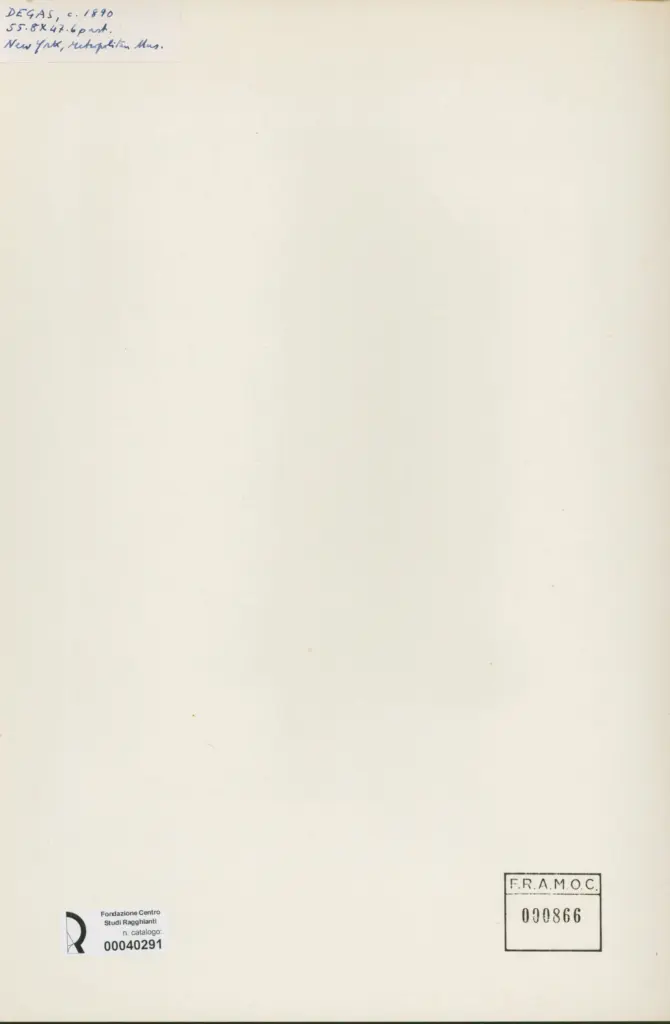 Anonimo , Degas, Edgar - sec. XIX - Nudo di donna , retro