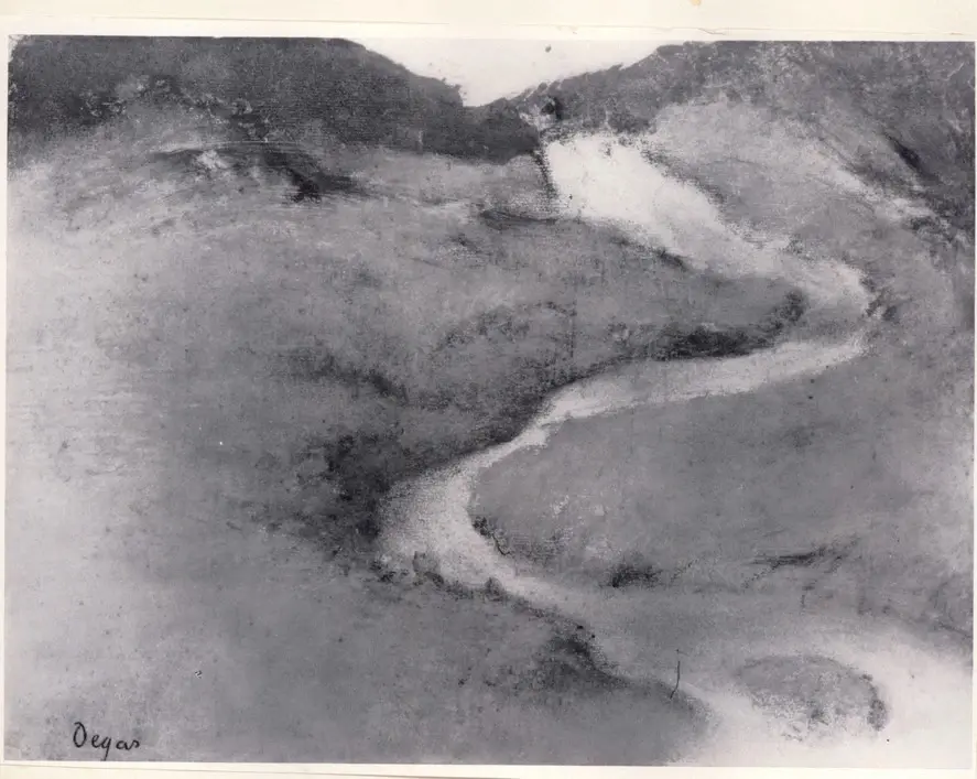 Anonimo , Degas, Edgar - sec. XIX - Sentier dans la prairie , fronte