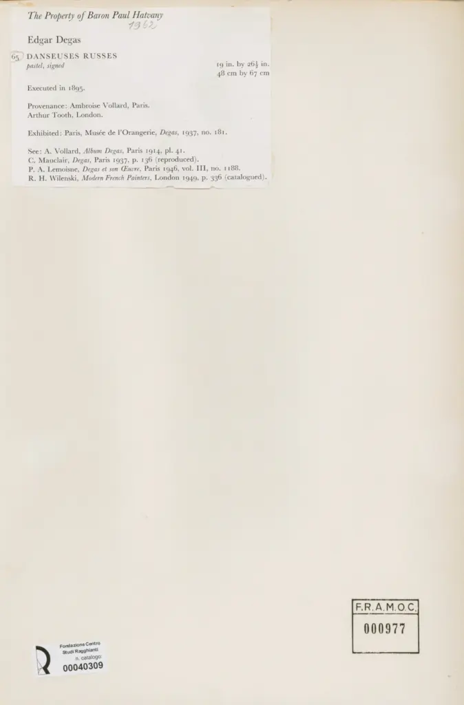 Anonimo , Degas, Edgar - sec. XIX - Danseuses russes , retro