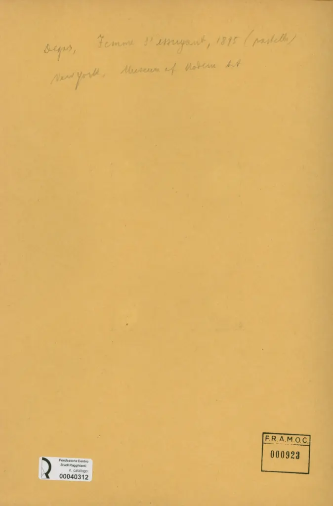 Anonimo , Degas, Edgar - sec. XIX - Femme s'essuyant , retro