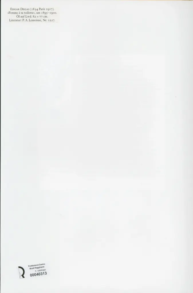 Anonimo , Degas, Edgar - sec. XIX - Femme &agrave; sa toilette , retro