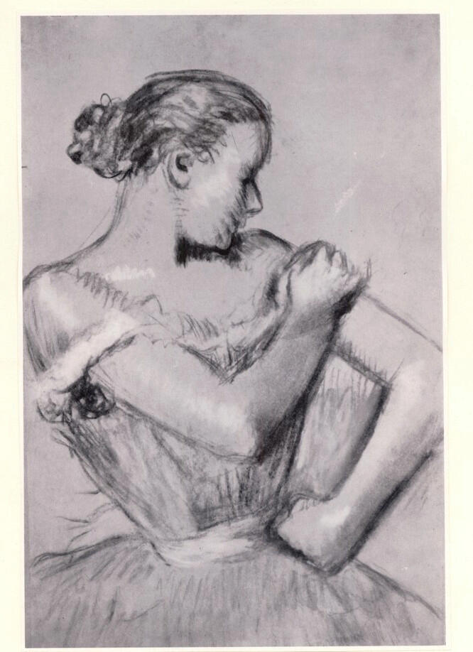 Degas, Edgar , Danseuse ajustant l'épaulette de son corsage