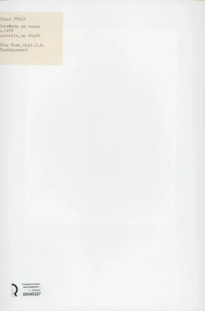 Anonimo , Degas, Edgar - sec. XIX - Dansuse en rouge , retro
