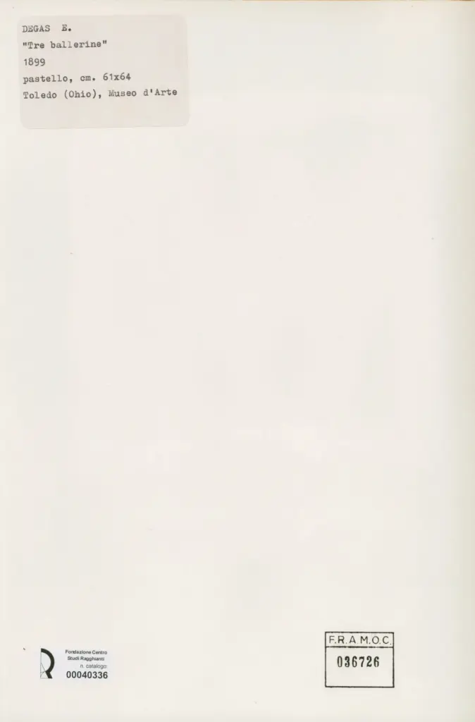 Anonimo , Degas, Edgar - sec. XIX - Tre ballerine , retro