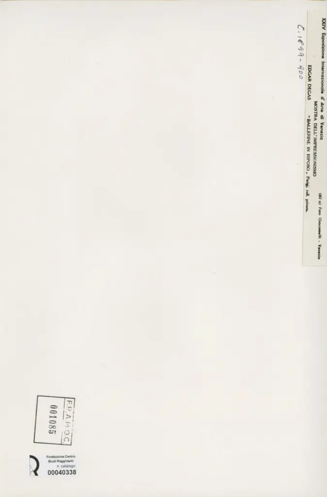 Giacomelli , Degas, Edgar - sec. XIX - Ballerine in riposo , retro