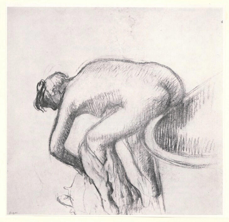 Anonimo , Degas, Edgar - sec. XX - Après le bain, femme s'essuyant , fronte