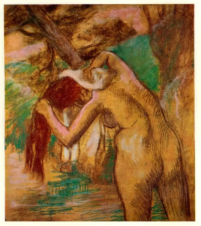 Anonimo , Degas, Edgar - sec. XX - Baigneuse au bord de l'eau , fronte