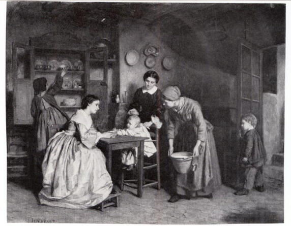 Anonimo , Dupré, Jules - sec. XIX - Persone in cucina , fronte