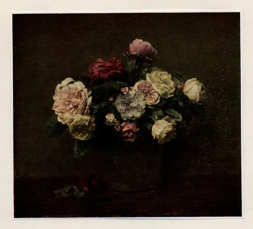 Anonimo , Fantin-Latour, Henri - sec. XIX - Vaso con rose , fronte