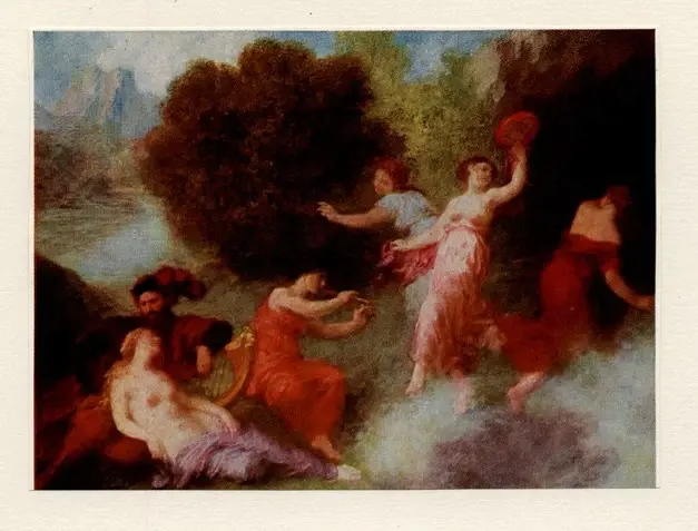 Anonimo , Fantin-Latour, Henri - sec. XIX - Paesaggio con fanciulle danzanti , fronte