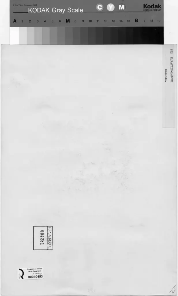 Anonimo , Fantin-Latour, Henri - sec. XIX - Paesaggio con figure femminili , retro