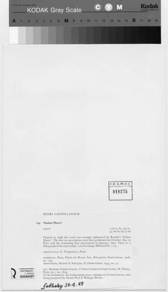 Anonimo , Fantin-Latour, Henri - sec. XIX - Stabat Mater , retro