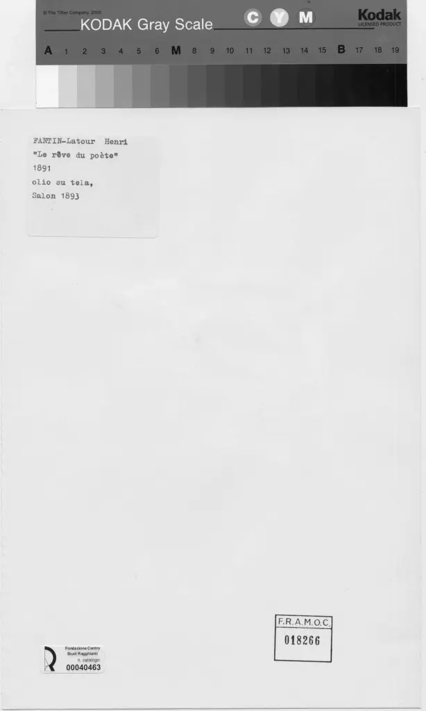 Anonimo , Fantin-Latour, Henri - sec. XIX - Il sogno del poeta , retro