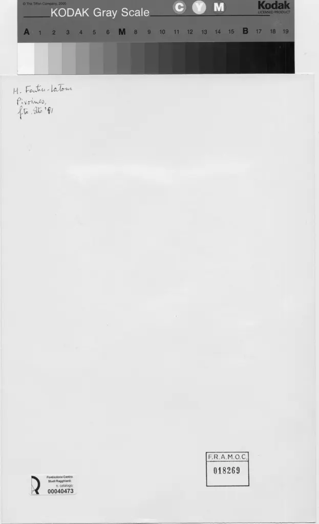 Anonimo , Fantin-Latour, Henri - sec. XIX - Vaso con fiori , retro