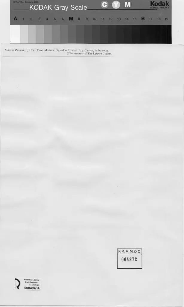 Anonimo , Fantin-Latour, Henri - sec. XIX - Vaso con fiori , retro